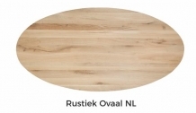 Ovale tafelblad rustiek eiken 110 x 240 x 4